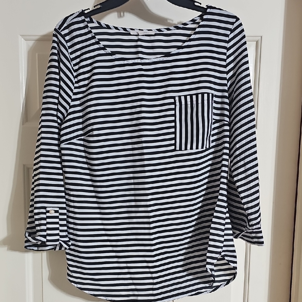 41 Hawthorn Monochrome Striped Blouse